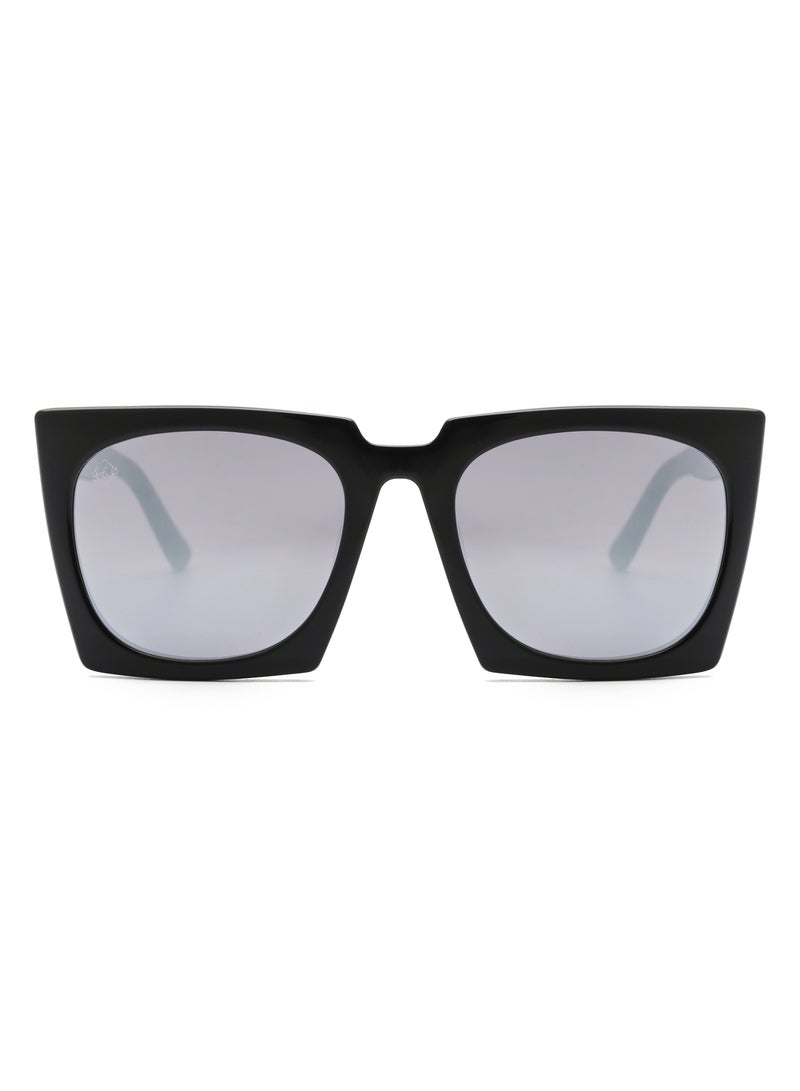 SOL.K Glamour-K Sol.K Sunglasses - Silver CR-39 Lenses with Black Acetate Frame, Exclusive Design, UV400 Protection - Image 1