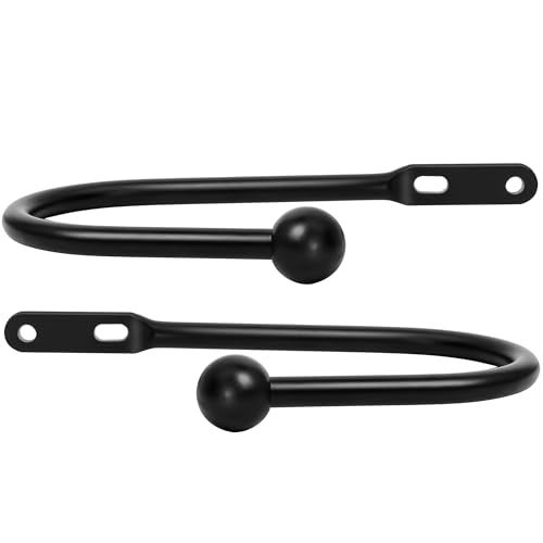 VRSS Wall Mount Curtain Tiebacks Drapery Holdbacks Curtain Holdback Hooks Simple Style (2pcs Black) - Image 4