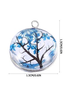 WYBOT 6Pcs Dried Flower Pendant Tree Charm Glass Globe Bubble Bottle Charms Pendants Dried Flower Resin Jewellery Glass Dome Tiles for DIY Jewellery Making  - Image 4