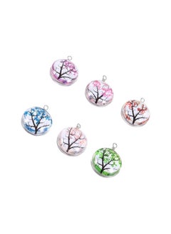 WYBOT 6Pcs Dried Flower Pendant Tree Charm Glass Globe Bubble Bottle Charms Pendants Dried Flower Resin Jewellery Glass Dome Tiles for DIY Jewellery Making  - Image 3