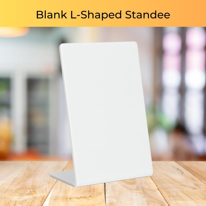 Tinydabba 4x6 inch white acrylic QR standee | L-shaped plastic display stand for reviews or any QR codes | solid desk stand for shop, salon, cafe, clinic counter (20) - Image 2