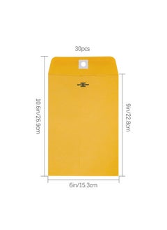 Jolbndcv 6” X 9” Clasp Envelopes With Gummed Seal Brown Kraft Catalog Envelopes Clasp Mailing Envelopes For Home Office Business 28 Lb Kraft Paperpack Of 30  - Image 2