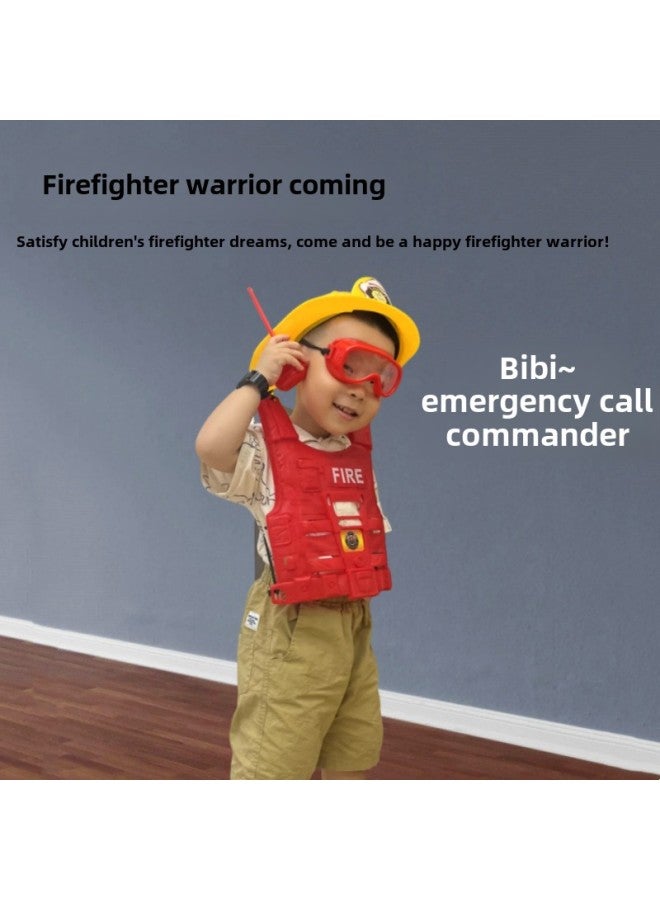 Children's Play-house Toy Mini Firefighter Suit Toy Simulation Fire Fighting Toy Kindergarten Show-Color:Ya302 Fire Vest Seven-piece Set★Play House Toys (excluding Dummy, Without Real Functions)-Spe - Image 4