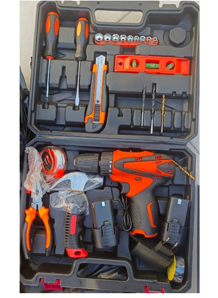 Generic Power Tools Combo Kit Tool Set With Accessories Toolbox And 12V Cordless Drill Set For Home  - Image 2