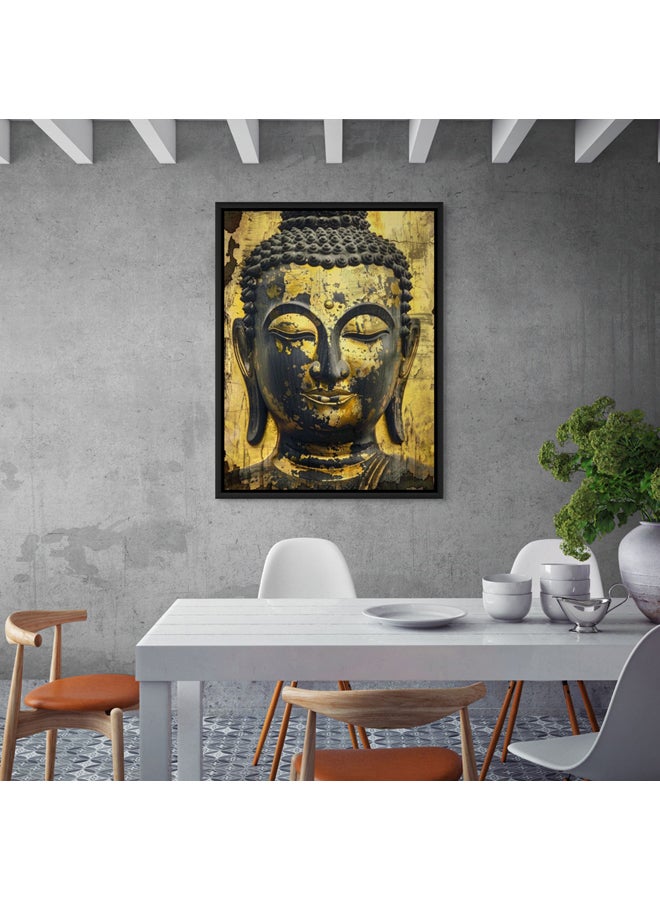 آرت دیکور  ديكور فني مؤطر قماش أسود وذهبي صورة بوذا الروحية التأملية طباعة جدار ديكور للمنزل غرفة المعيشة غرفة نوم مكتب الهدايا - Image 3