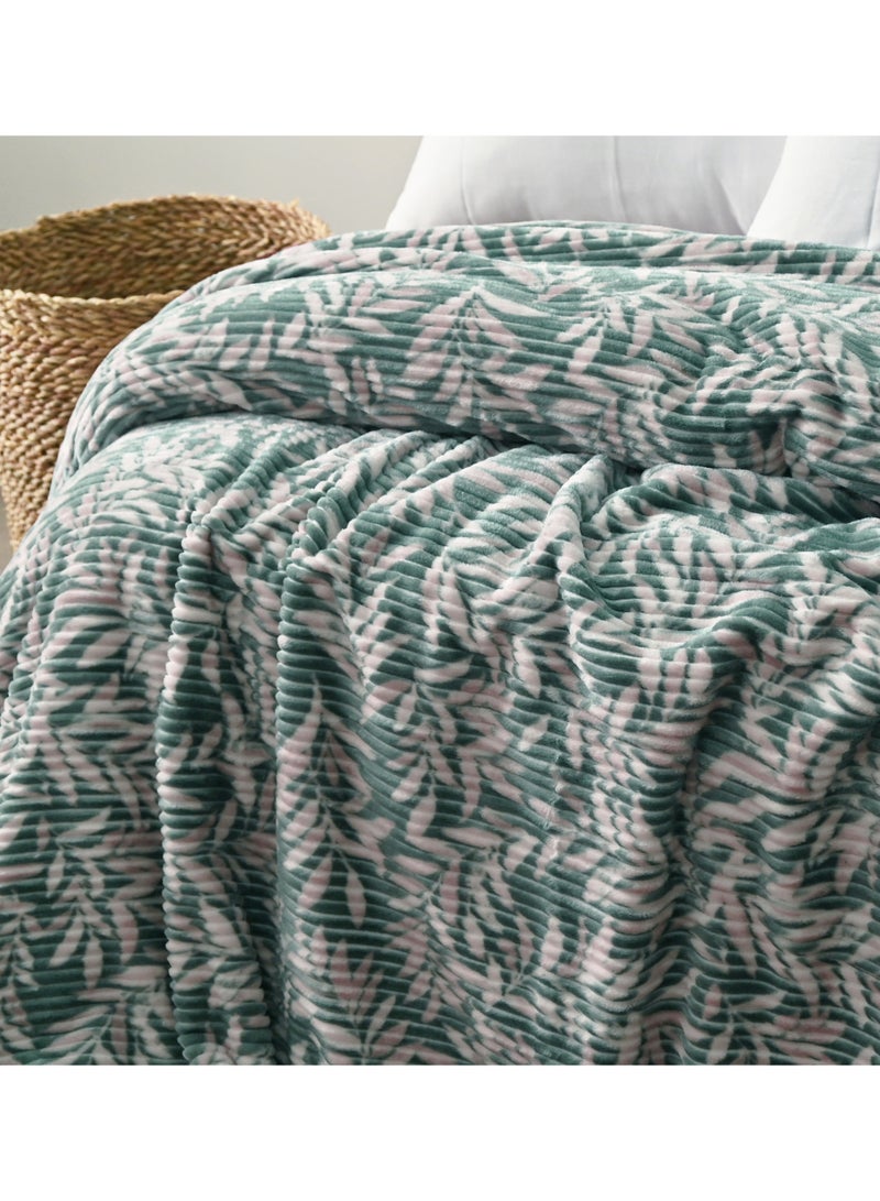 Morano Fluffy Blanket Printed Model 220X240Cm Ultra Soft Polyester Lightweight Cozy Warm Throw Textured Stripe Design Sofa Bed Cover Comfortable Fleece Winter Blanket, for Home and Bedding - Image 3