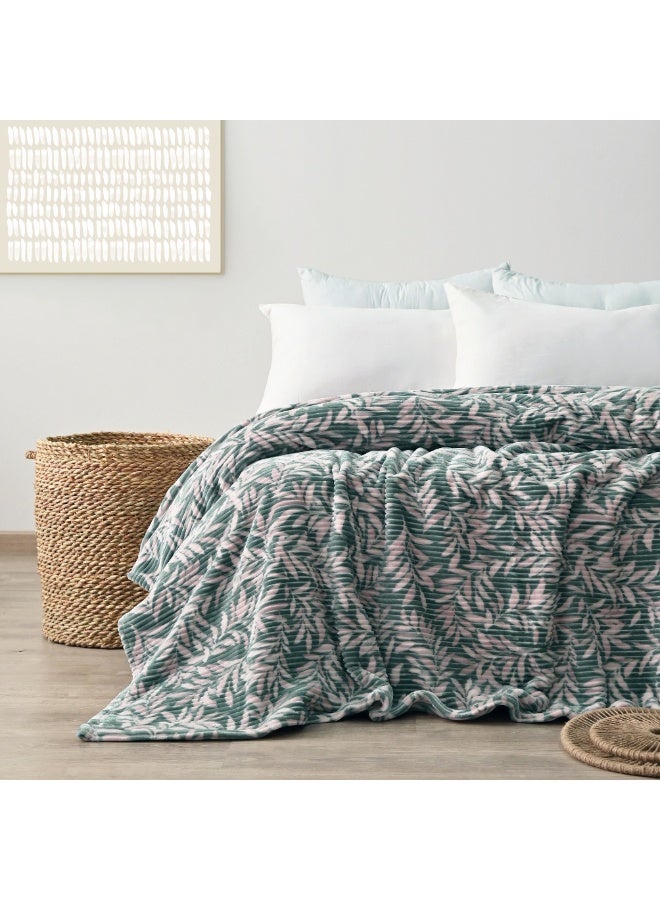 Morano Fluffy Blanket Printed Model 220X240Cm Ultra Soft Polyester Lightweight Cozy Warm Throw Textured Stripe Design Sofa Bed Cover Comfortable Fleece Winter Blanket, for Home and Bedding - Image 2