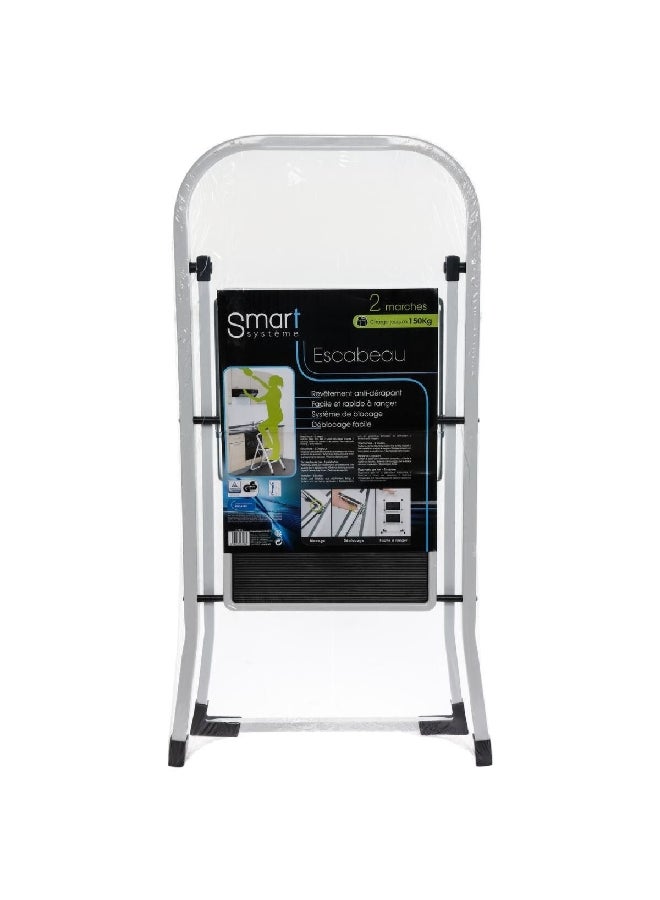 Five Simply Smart High-Quality Metal 2-Step Stool White and Black 46.5 x 81 x 55 cm 117312 - Image 5