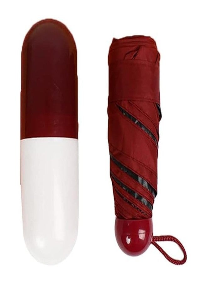 coku 38-inch Portable Mini Umbrella for Women, Men, Kids, Girls, Boys 3 Fold umbrella for Sun Protection & Rain Foldable & Lightweight Manual Open Umbrella for Travel (Maroon) - Image 2