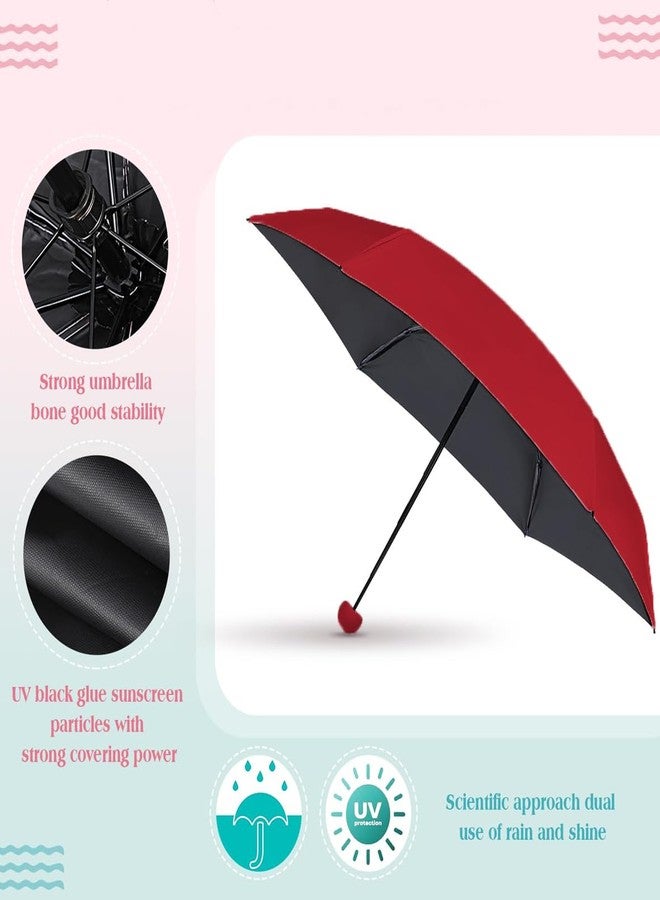 coku 38-inch Portable Mini Umbrella for Women, Men, Kids, Girls, Boys 3 Fold umbrella for Sun Protection & Rain Foldable & Lightweight Manual Open Umbrella for Travel (Maroon) - Image 5