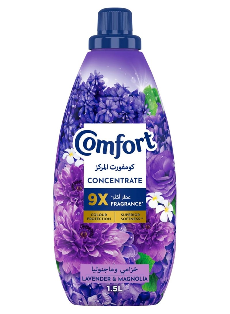 Comfort Concentrated Fabric Softener, 9X Fragrance, Colour Protection, Superior Softness, Lavender & Magnolia Scent, 1.5L - Image 1