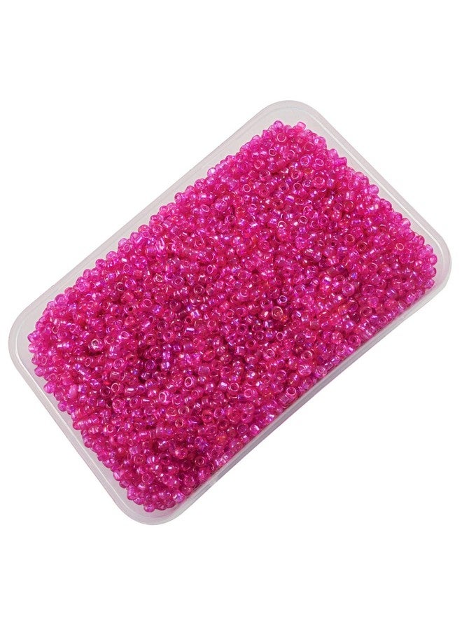 eshoppee 8/0 3 mm 200 gm Pink Rainbow Color Glass Seed Beads for Jewellery Making kit Art and Crafts Materials for Embroidery Necklace Bracelet Earring Making Materials DIY kit (Pink Rainbow) - Image 1