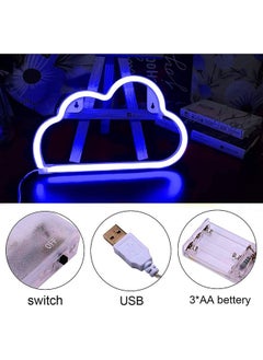 SKY-TOUCH Neon Light Cloud, LED Neon Wall Decor Light, Battery or USB Operated, For Bedroom, Aesthetic, Teen, Kids Room, Wedding, Party, Blue  - Image 3