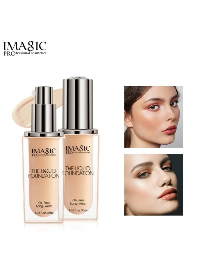 إيماجيك كريم أساس سائل خالٍ من الزيوت من IMAGIC | تغطية كاملة، لمسة نهائية غير لامعة | تركيبة خفيفة الوزن تدوم طويلاً لجميع أنواع البشرة (1351) - Image 5