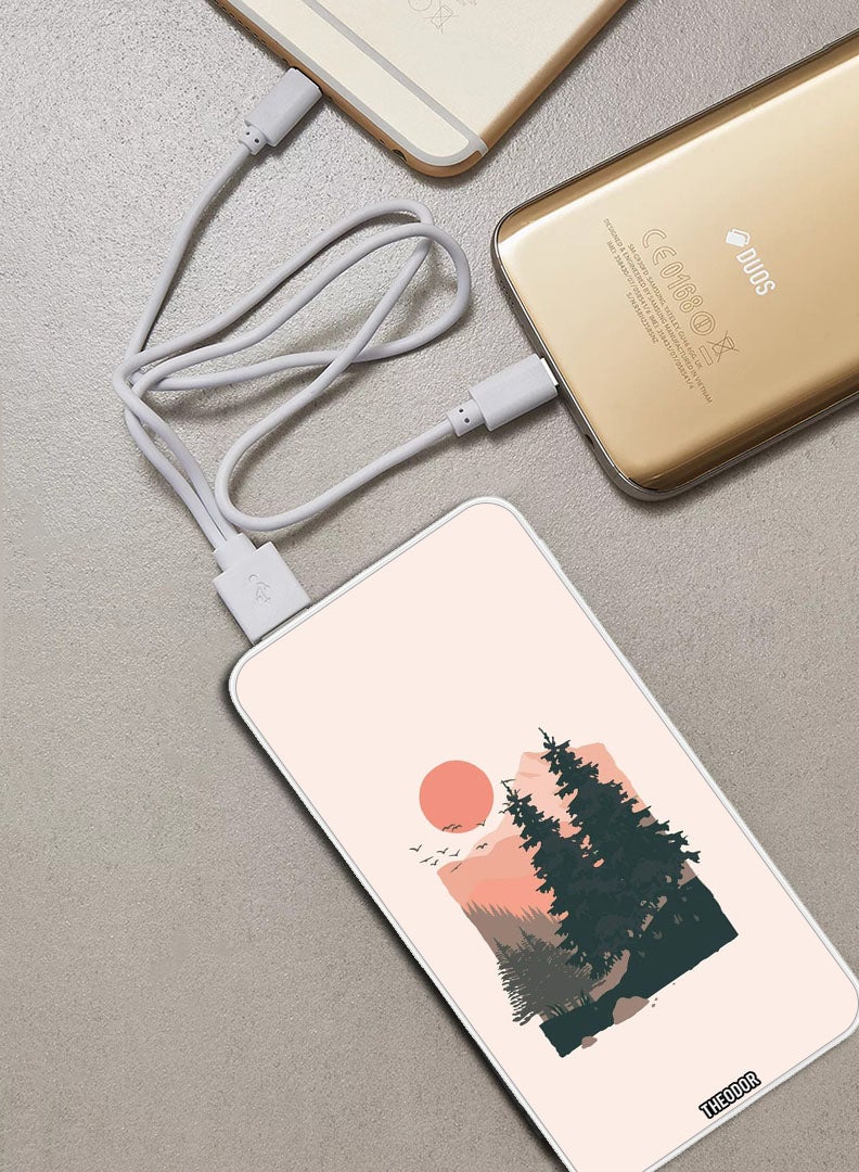 Theodor 10,000 mAh Super Fast Charging Ultra Compact Power Bank with Quick Charge & Power Delivery, Portable Charger For iPhone and Android Nature Art - Image 2