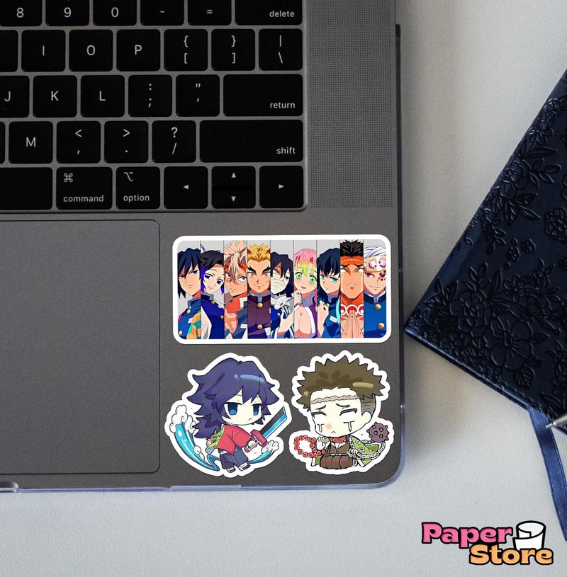 Thepaper9store Vinyl Pack of 85+ Demon Slayer Stickers for Laptop, Phone Case, Guitar, Bike, Pc, Scrapbook etc. Waterproof Glossy Laminated Residue Free Anime Stickers, self-adhesive, 6 cm - Image 4