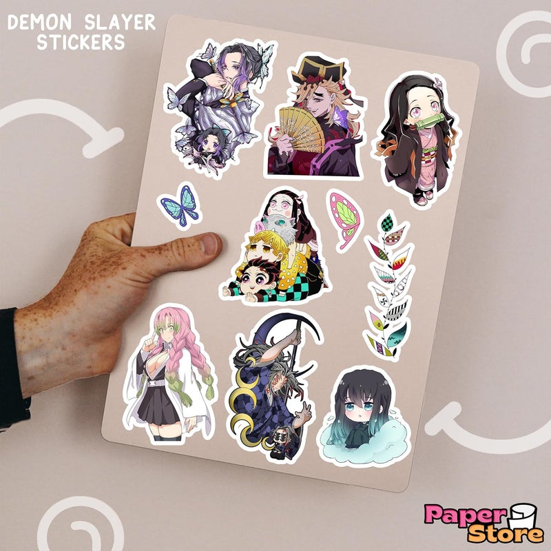 Thepaper9store Vinyl Pack of 85+ Demon Slayer Stickers for Laptop, Phone Case, Guitar, Bike, Pc, Scrapbook etc. Waterproof Glossy Laminated Residue Free Anime Stickers, self-adhesive, 6 cm - Image 2