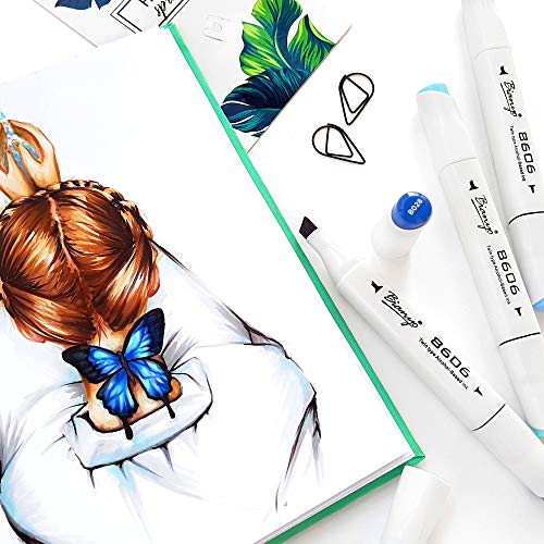 Bianyo 72 Colors Alcohol Markers Set, Dual Tip Art Markers with Fine & Chisel Tips, Black Case with Customizable Card – Ideal for Coloring, Drawing, and Sketching as Thanksgiving & Christmas Gifts - Image 4