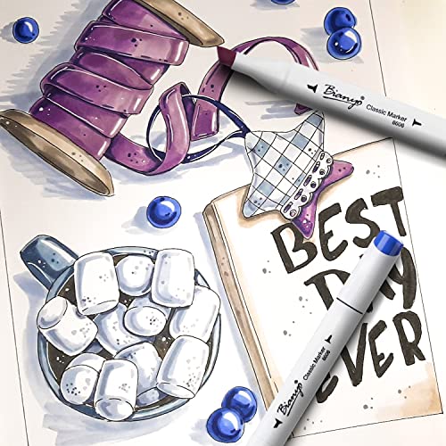 Bianyo 72 Colors Alcohol Markers Set, Dual Tip Art Markers with Fine & Chisel Tips, Black Case with Customizable Card – Ideal for Coloring, Drawing, and Sketching as Thanksgiving & Christmas Gifts - Image 5