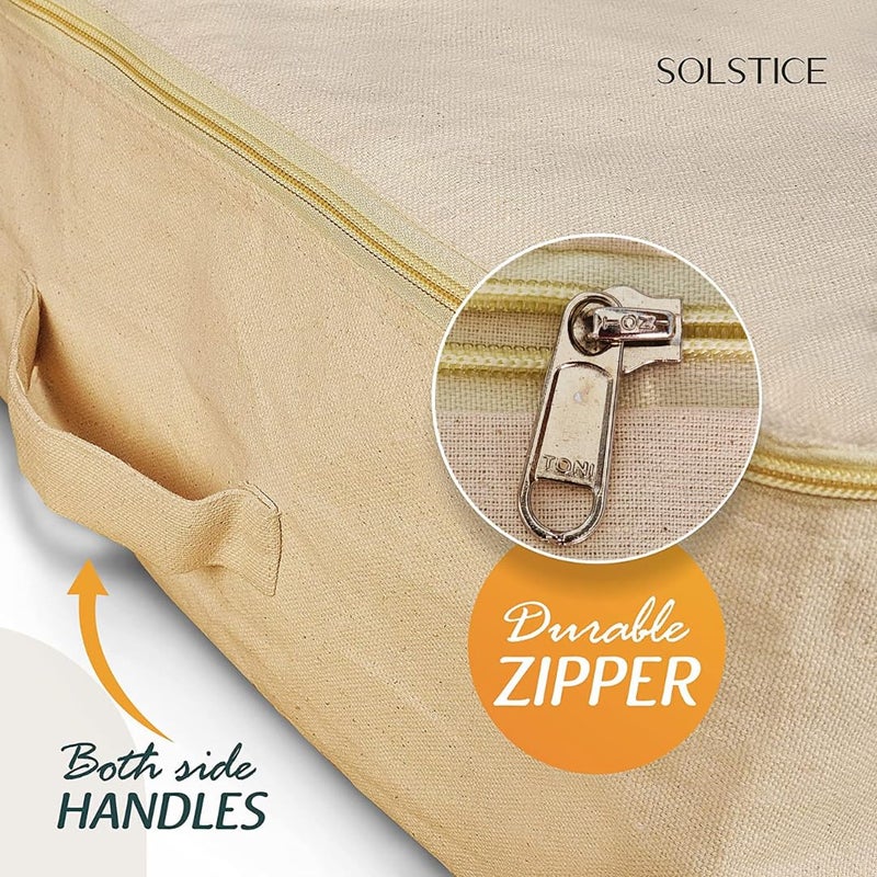Solstice SOLSTICE Cotton Canvas Clothes Storage BagsSaree Covers with Zip for Storage Specially Design for Woman Dresses Sarees Lehengas for Wardrobe Organizer 17 x 14 x 7 Inch 3 - Image 4