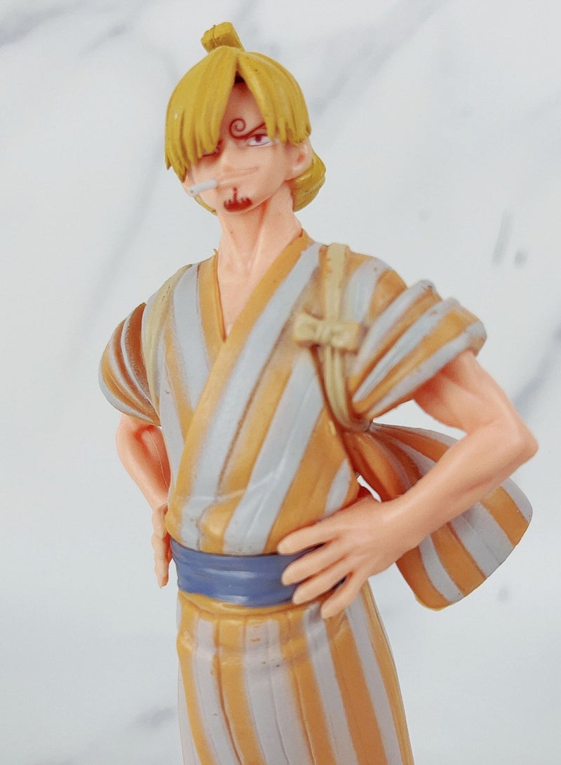 One Piece Samurai Costume Sanji Trendy Anime Figure Desktop  Car Decoration Gift - Image 4
