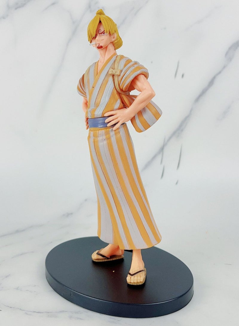 One Piece Samurai Costume Sanji Trendy Anime Figure Desktop  Car Decoration Gift - Image 3