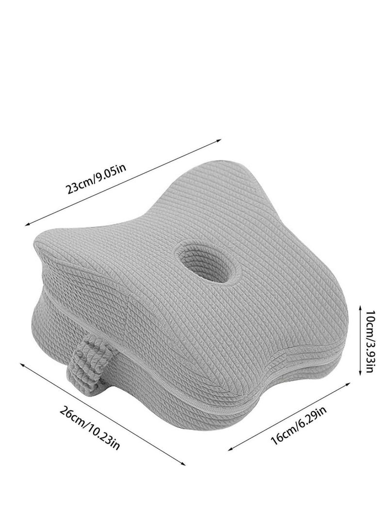 TYCOM Memory Foam Knee Pillow for Side Sleepers Orthopedic Knee and Leg Cooling Pillow Adaptive Bed Assistance Product Leg Pillow for Sleeping Lower Back and Hip Pain Light Grey.  - Image 2