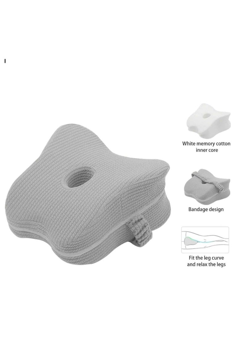 TYCOM Memory Foam Knee Pillow for Side Sleepers Orthopedic Knee and Leg Cooling Pillow Adaptive Bed Assistance Product Leg Pillow for Sleeping Lower Back and Hip Pain Light Grey.  - Image 3