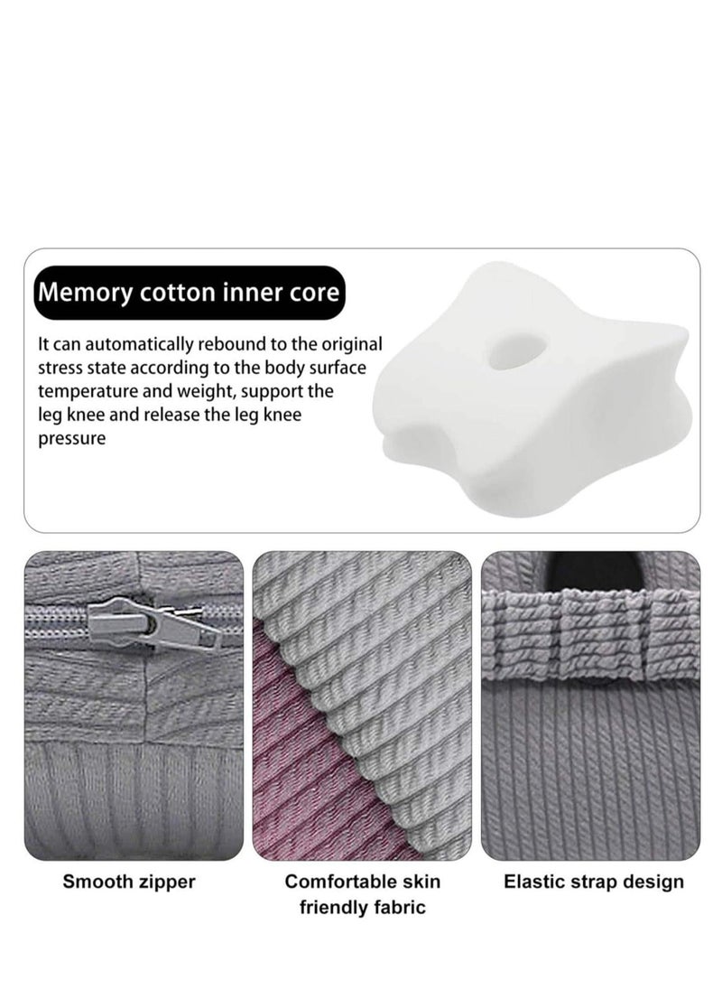TYCOM Memory Foam Knee Pillow for Side Sleepers Orthopedic Knee and Leg Cooling Pillow Adaptive Bed Assistance Product Leg Pillow for Sleeping Lower Back and Hip Pain Light Grey.  - Image 5