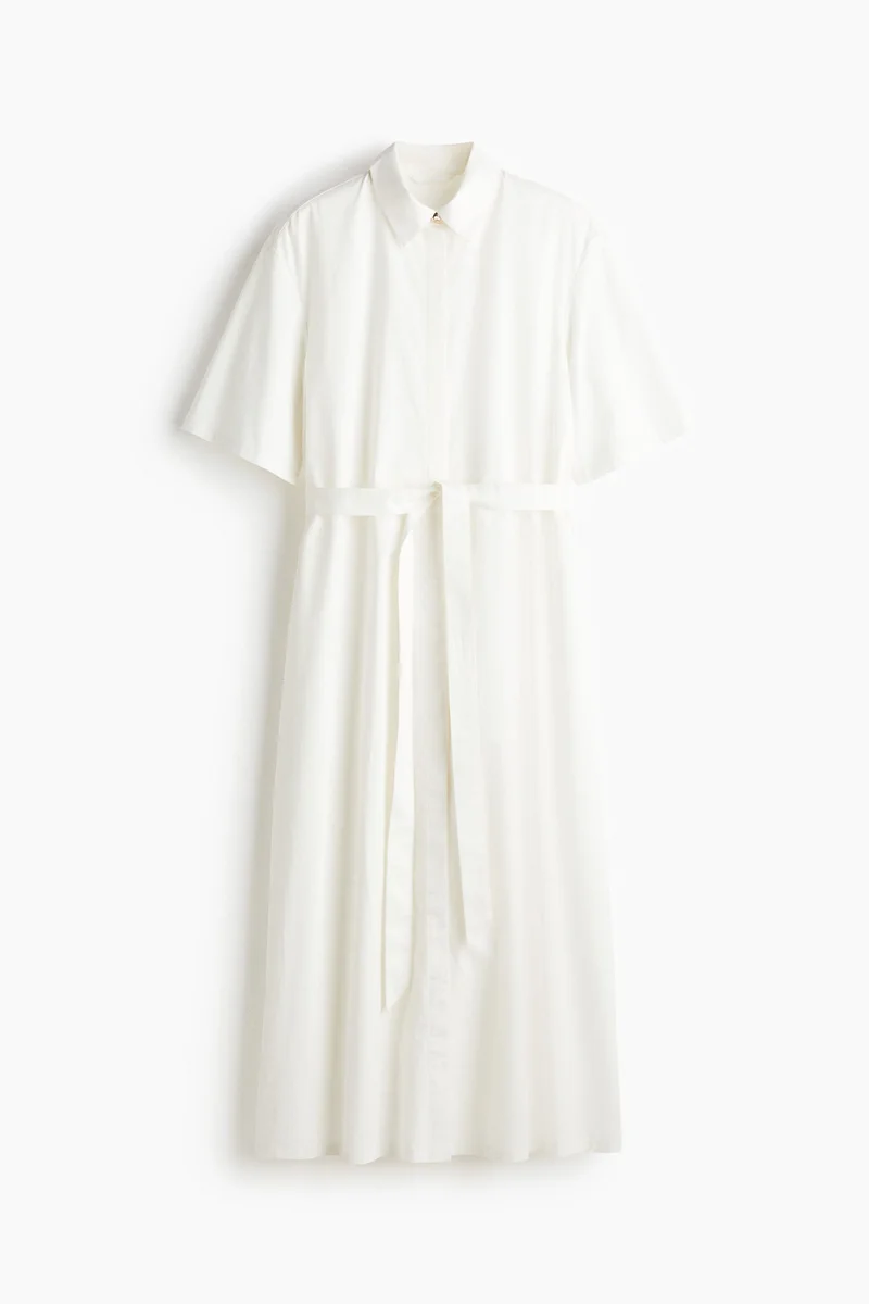 H&M Tie-belt twill shirt dress