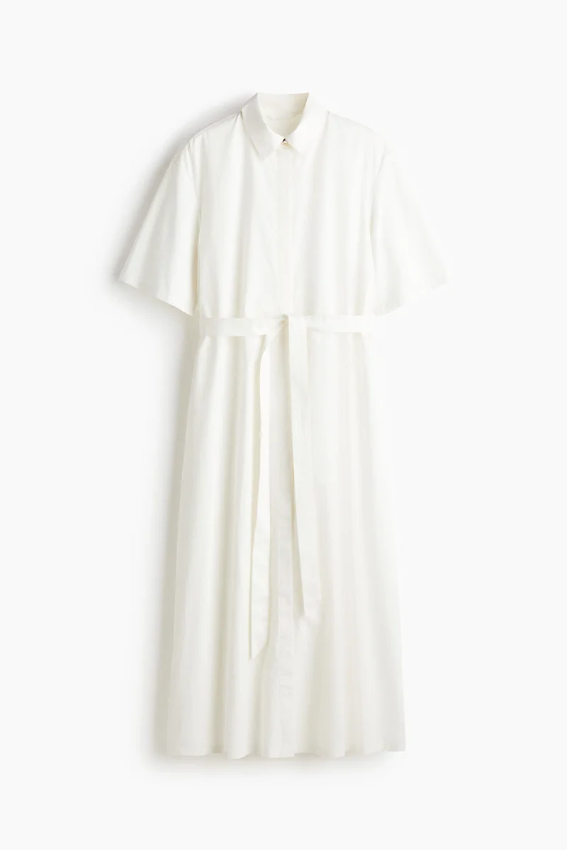 H&M Tie-belt twill shirt dress