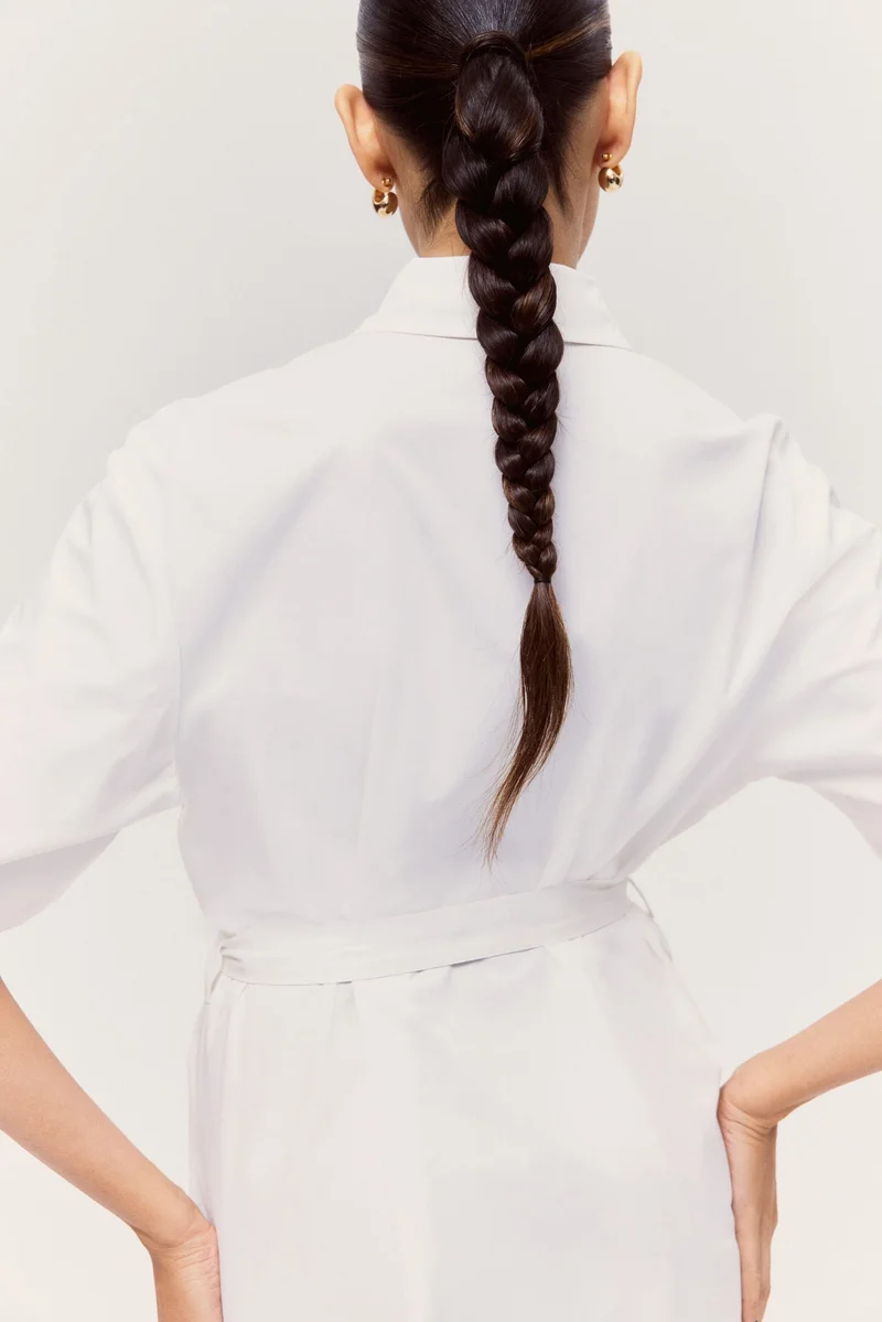 H&M Tie-belt twill shirt dress