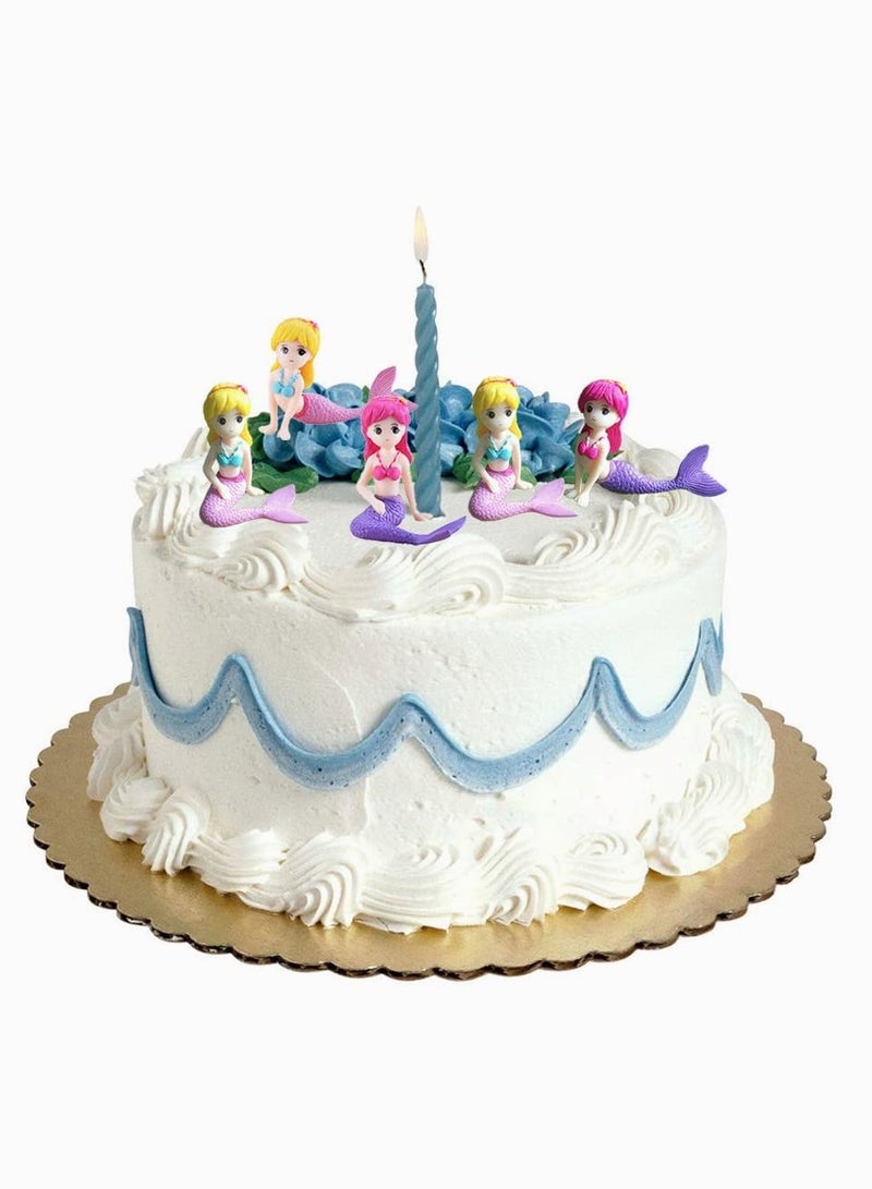 Mermaid Figurines 8 Pieces Mermaid Doll Cake Toppers for Kids Birthday Wedding Cake Decoration Micro Landscape Aquarium Decoration Plastic Ornaments - Image 2