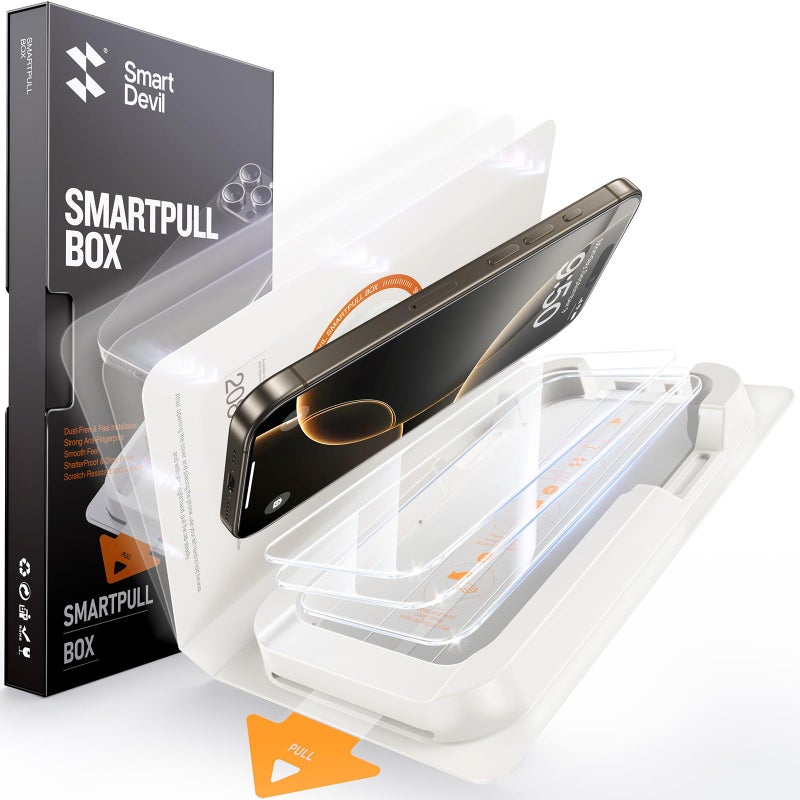 SMARTDEVIL 3 Pack Tempered Glass for iPhone 15 Pro Max Screen Protector, Military-Grade Shatterproof Protection, 9H Hardness, Fast & Easy Installation, Case Friendly Design - Image 1