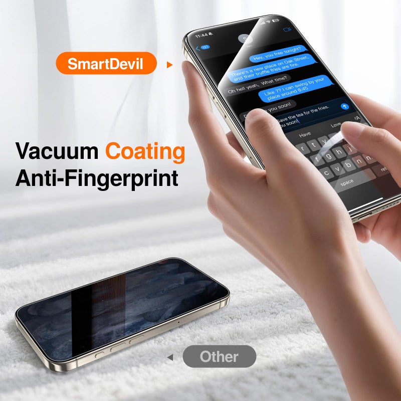 SMARTDEVIL 3 Pack Tempered Glass for iPhone 15 Pro Max Screen Protector, Military-Grade Shatterproof Protection, 9H Hardness, Fast & Easy Installation, Case Friendly Design - Image 5