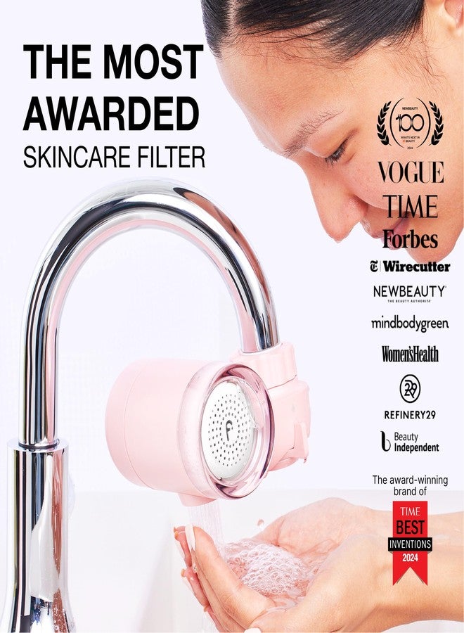 Filterbaby Skincare Filter 2.0, Bathroom Sink Filter Faucet for Skin Care, 99.9% Chlorine Removal - 0.000001 mm Carbon Fiber, Clinically Tested, Skin Hydration in 2 Weeks (Light Pink) - Image 2