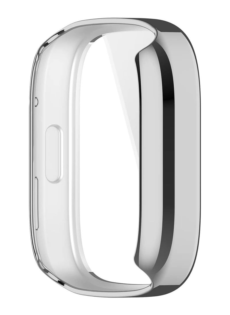 Plating Case For xiaomi Redmi Watch 3 (Not Redmi Watch 3 Active/Redmi Wtch 3 lite) Smart Watch Strap Full Bumper TPU Protective Cover Accessories Screen Protector (Silver)