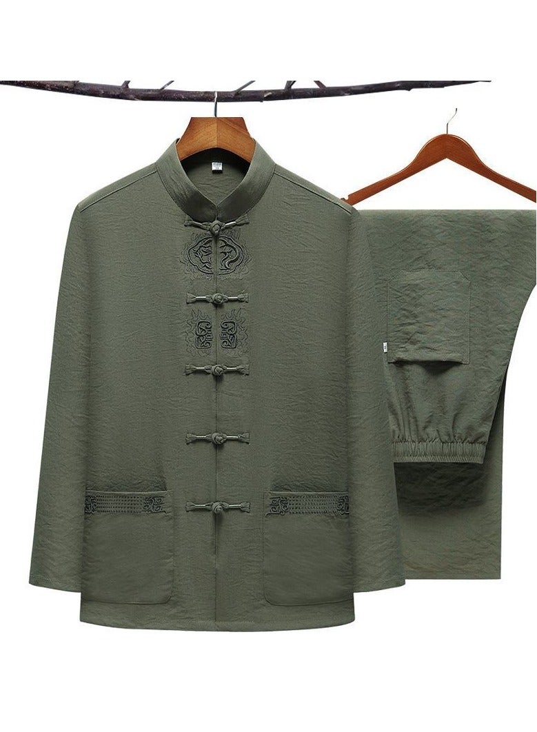 Chinese Clothing Tang Suit - Kung Fu Short Sleeve Shirt for Men - Image 1