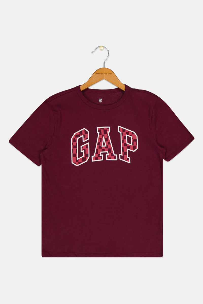 GAP Kids Boy 2 Piece Crew Neck Short Sleeve Graphic Print T-Shirt, Plum  - Image 1