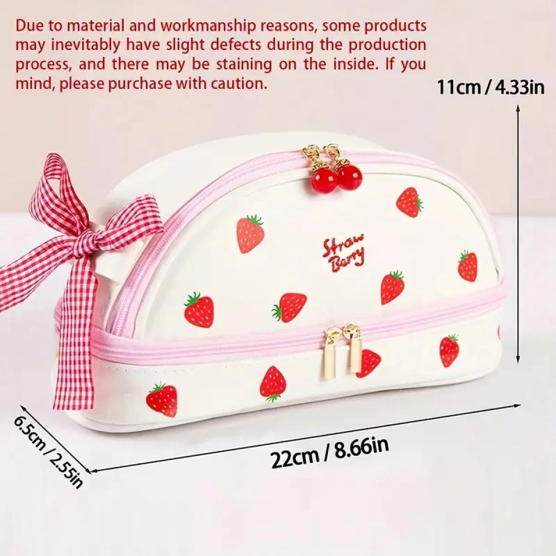New Large Capacity Double Layer Strawberry Print Pencil Aaa - Image 4