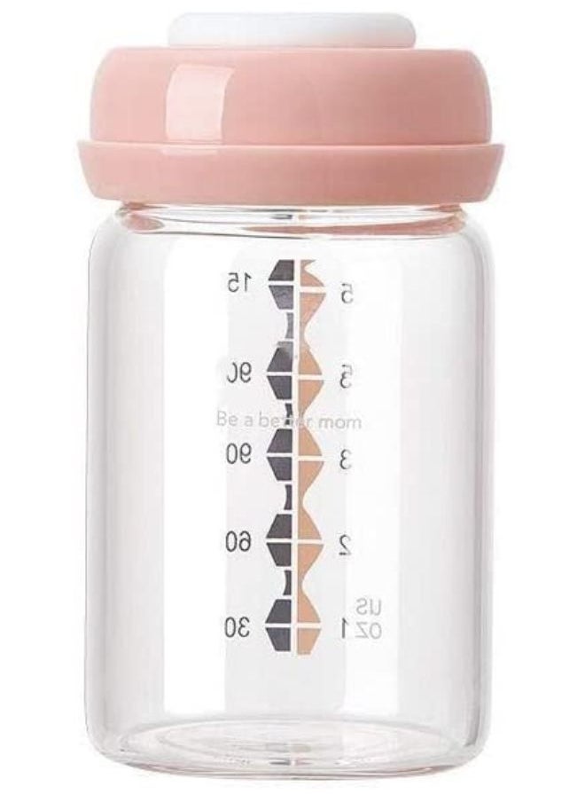 Be a better mom Breastmilk Glass Bottles Storage 1pcs with Leak Proof Lids 150ml Reusable Wide Neck Bottles Best for Breast Milk Collection & Storage Solution BPA Free Fits Most Breast Pumps  - Image 1