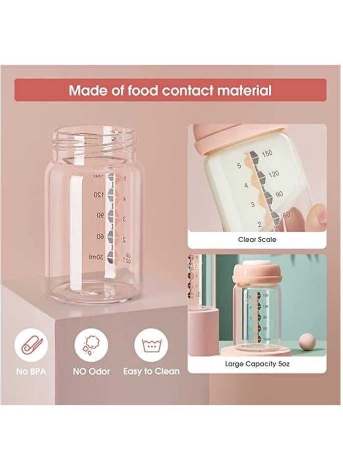 Be a better mom Breastmilk Glass Bottles Storage 1pcs with Leak Proof Lids 150ml Reusable Wide Neck Bottles Best for Breast Milk Collection & Storage Solution BPA Free Fits Most Breast Pumps  - Image 5