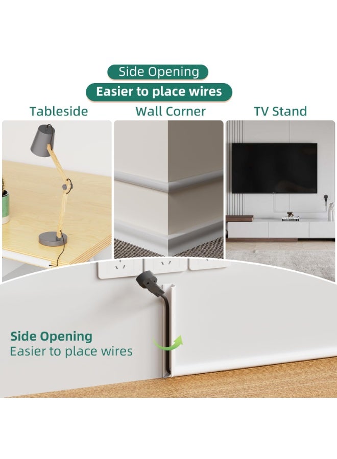 OSHIMA White Cord Hider, 78inch Cord Hider Raceway, Wall Cable Hider in Home Office, Cable Cover Cable Concealer for Extension Cord, Ethernet Cable, Cord Hider for Wall Mount TV, W0.59h0.39in(White) - Image 4