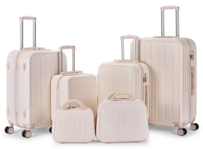 LIMRA Luggage set 6 pieces travel Bags with a distinctive design from limra beige