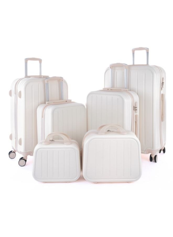 LIMRA Luggage set 6 pieces travel Bags with a distinctive design from limra beige 