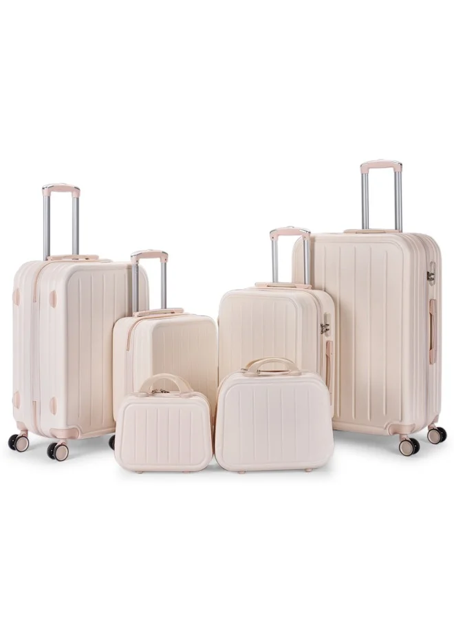 LIMRA Luggage set 6 pieces travel Bags with a distinctive design from limra beige
