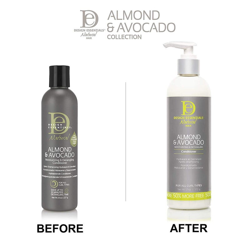 Design Essentials Almond & Avocado Moisturizing & Detangling Conditioner with Shea Butter & Coconut, Conditioner for Natural Hair, 12 oz - Image 4