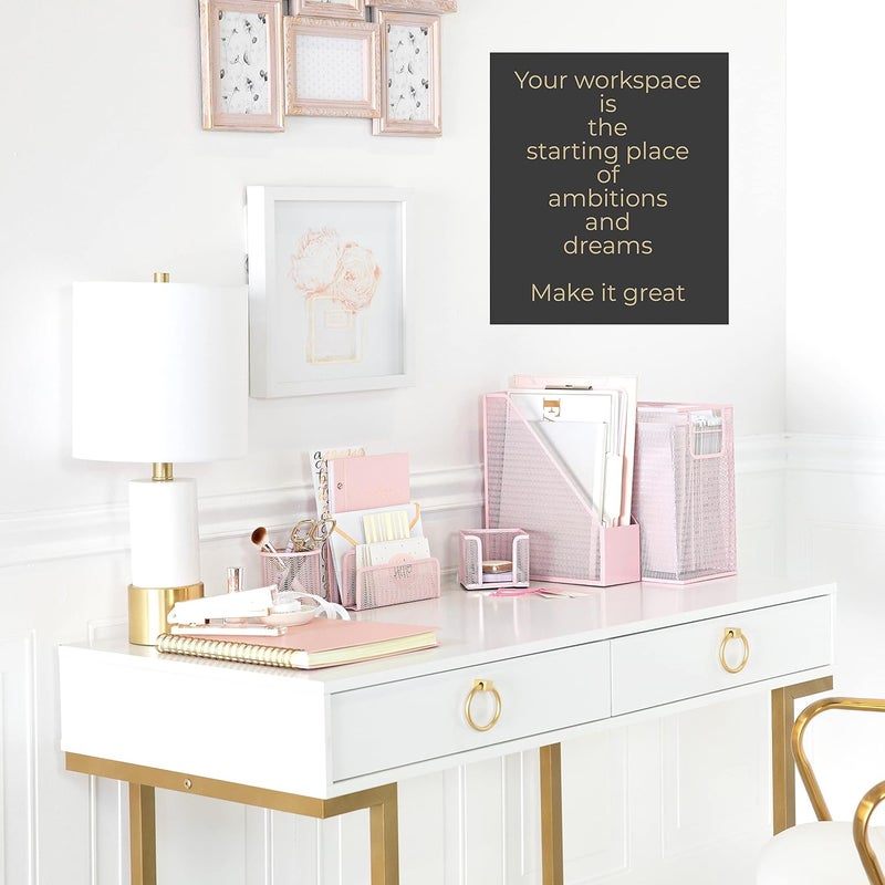 Blu Monaco Desktop Hanging File Organizer Set of 5 Pieces - Pink - Image 2