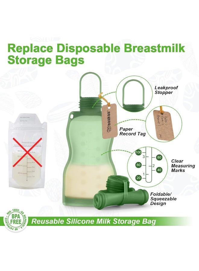 haakaa Silicone Breast Milk Storage Bag 9 oz - Reusable Breastmilk Freezer Bag - Image 4