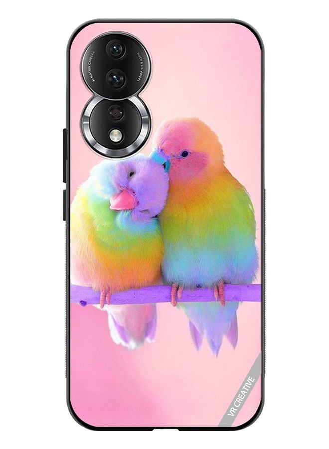 VR CREATIVE Protective Case Cover For Honor 80 Love Birds Pink Background Design Multicolour - Image 1